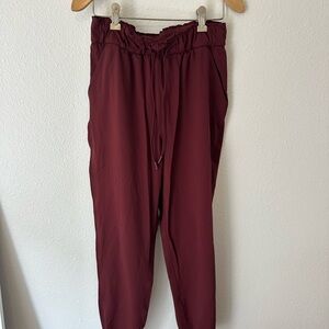 Lululemon Stretch High Rise Burgundy Jogger Pants